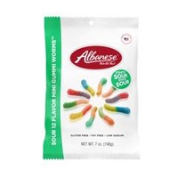 ALBANESE SOUR 12 FLAVOR MINI GUMMI WORMS 198G X 12