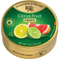 CAVENDISH &amp; HARVEY CITRUS FRUIT DROPS 200G X 10