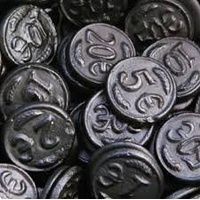 LICORICE COINS BLACK 1KG