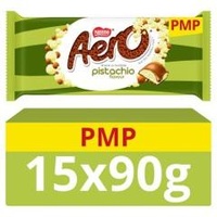 NESTLE AERO PISTACHIO MILK CHOC BAR 90G x 15