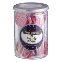 SWIRLY PINK HEART POPS X 24