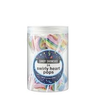SWIRLY RAINBOW HEART POPS X 24