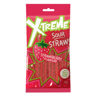 XTREME STRAWBERRY STRAWS 150G X12