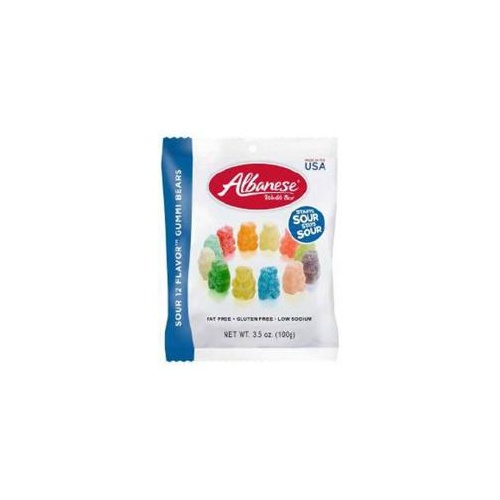 ALBANESE PEG BAG 12 FLAVOR SOUR BEARS 99G X 12