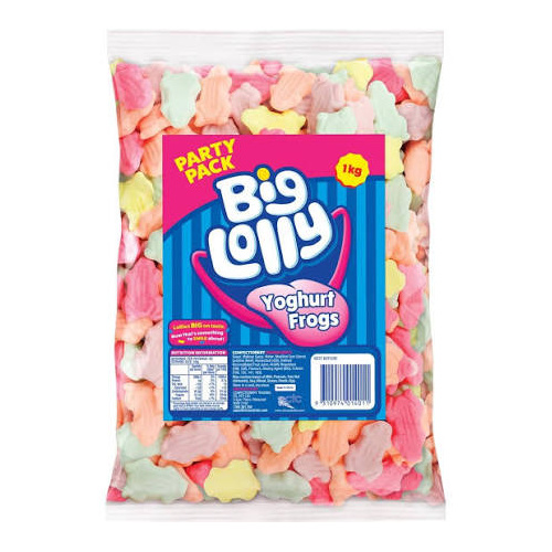 BIG LOLLY YOGHURT FROGS 1.0KG