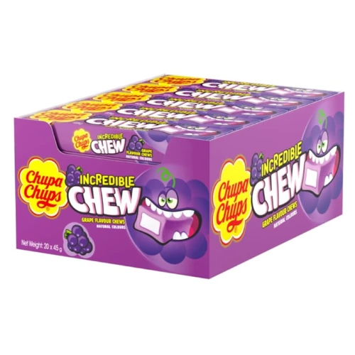 CHUPA CHUP CHEW GRAPE 45G X 20 PK