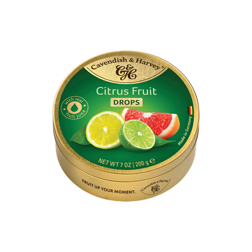 CAVENDISH & HARVEY CITRUS FRUIT DROPS 200G X 10