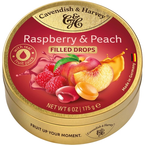 CAVENDISH & HARVEY RASPBERRY/PEACH FILLED 175G X 10
