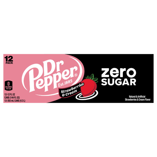 DR. PEP STRW& CREAM ZERO SUGAR 355ML X 12
