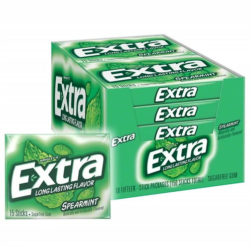 EXTRA SPEARMINT GUM 15 STK X 10PK