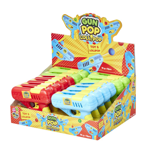 GUN POP LOLLIPOP 10G X 12PK