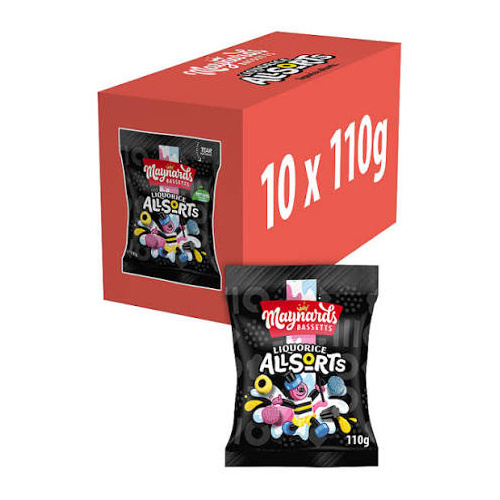 MAYNARDS BASSETTS LIQUORICE ALLSORT BAG 110G X 10