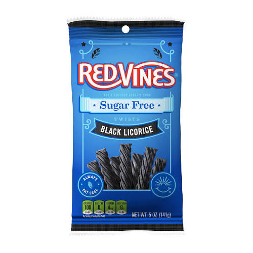 RED VINES LICORICE TWISTS SUGAR FREE PEG BAG 142G X 12