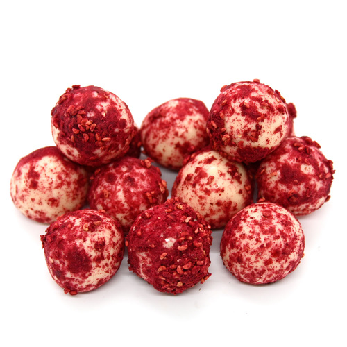 RASPBERRY DUSTED WHITE RASP JELLIES 5KG