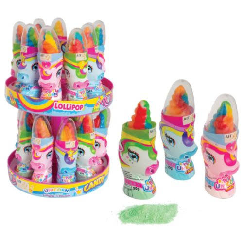 UNICORN SOUR POWDER DIPPER & STAND 50G X 18