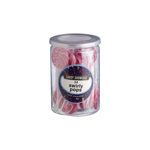 SWIRLY PINK HEART POPS X 24