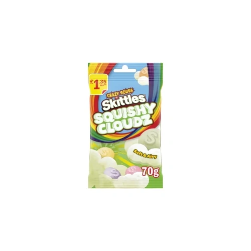 SKITTLES SQUISHY CLOUDS SOUR FRUITS BAG 70G x 14