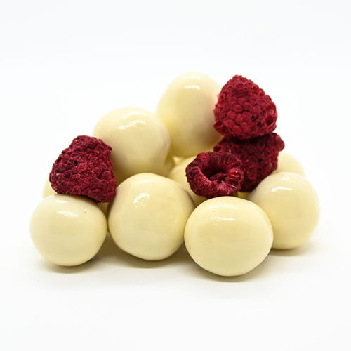 WHITE CHOCOLATE FREEZE DRIED RASPBERRIES 5KG