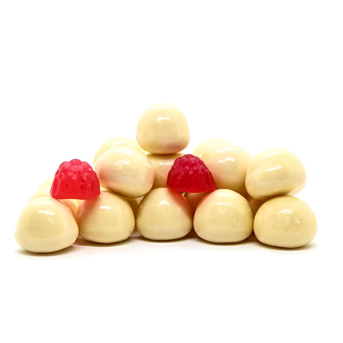 WHITE CHOCOLATE RASPBERRY JELLIES 7KG