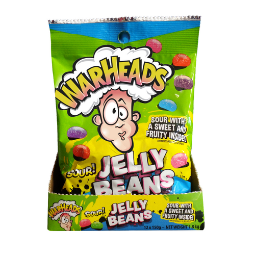 WARHEADS JELLY BEANS 150G X 12