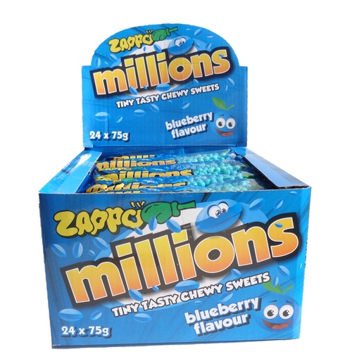 ZAPPO MILLIONS BLUEBERRY 75G X 24