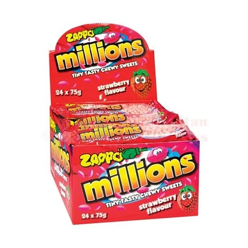ZAPPO MILLIONS STRAWBERRY 75G X 24